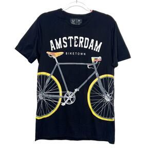 FOX ORIGINALS Amsterdam Bike Town T-Shirt Short Sleeve Crew Neck Black Size M